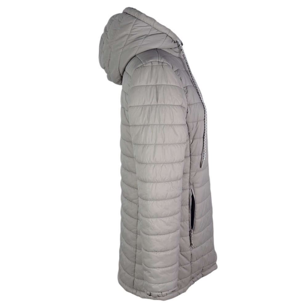 Eddie Bauer Taupe Puffer Coat sz S * Neutral Parka Packable Travel Jacket - Picture 5 of 13